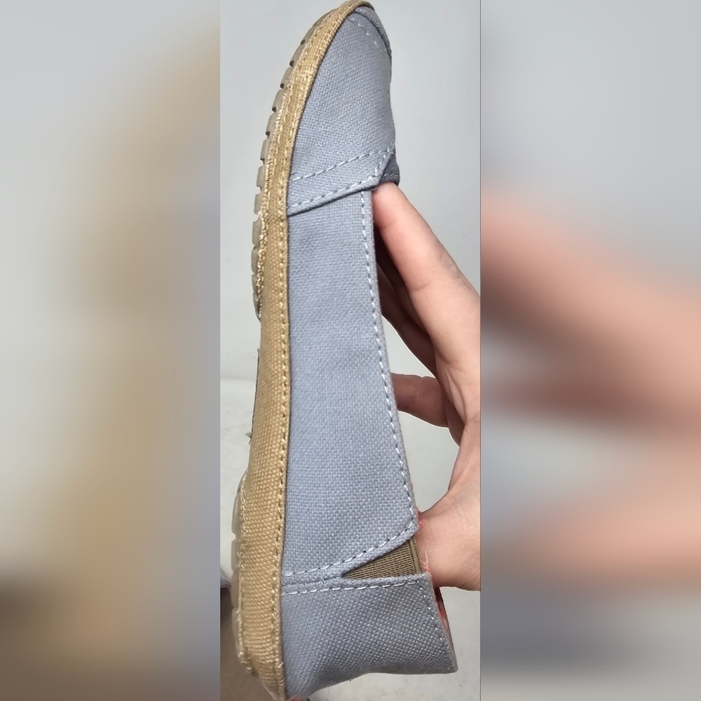 Crocs Angeline Blue Canvas Ballet Flat Comfort Slip Ons Size 6 - Picture 6 of 11